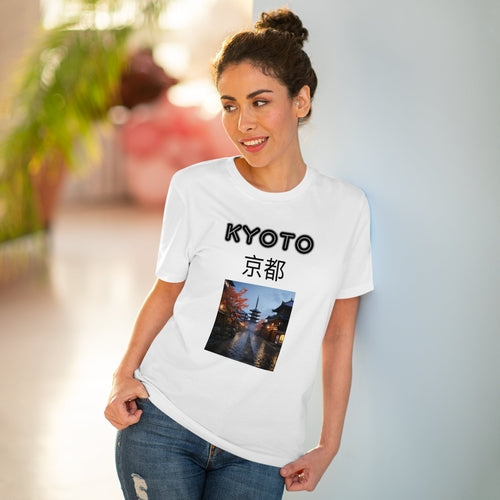 Japan Kyoto Scenic City Center Printed Organic Creator T-shirt - Unise