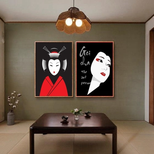 Japanese Geisha Canvas Art Print And Poster,