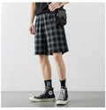 2020 Japanese Style Men's Grid Shorts Casual Thin Short Pants Knee